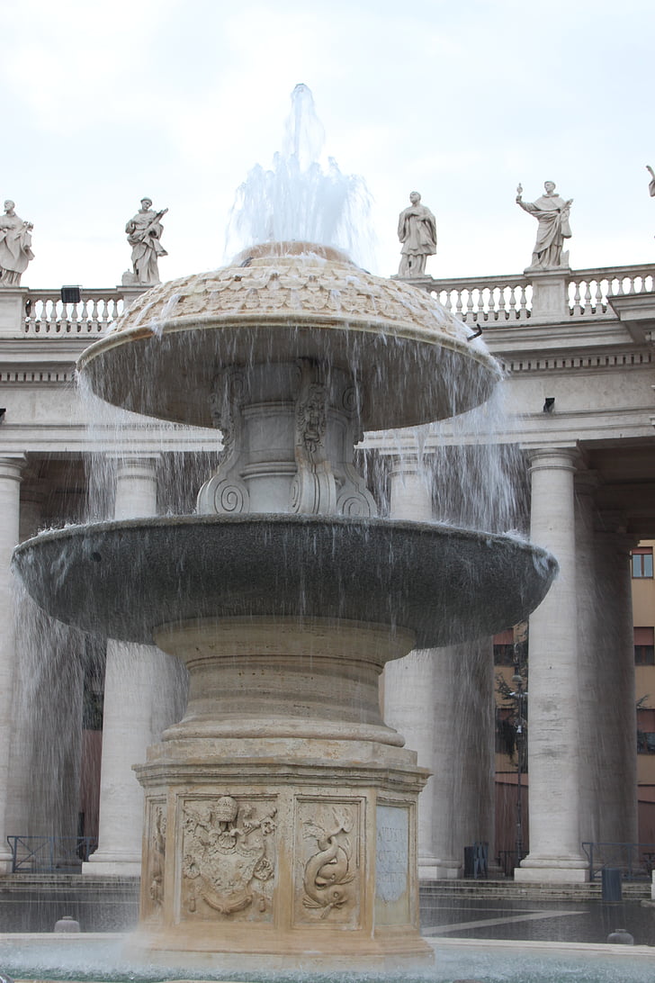 st peter's square, fountain, water
