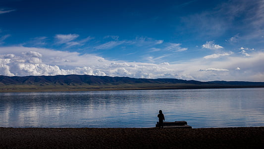 Qinghai lake, Xining, Gansu επαρχία, Λίμνη, φύση, βουνό, σε εξωτερικούς χώρους
