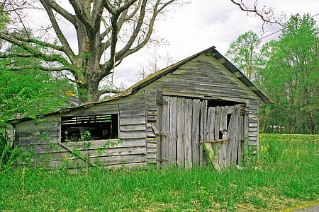 nhà kho, cũ, nông thôn, gỗ, Shack, tấm ván