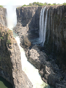 Africa, Zambia, Victoria falls, Râul, cascadă