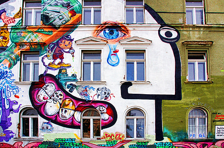 Graffiti, Wandmalerei, Spray, Kunst, Hauswand, Malerei, Sprüher