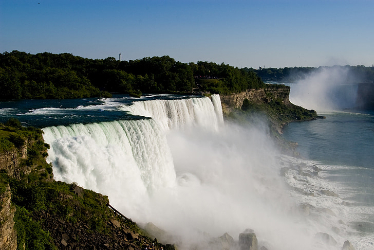 Niagara, Falls, natur, floden, vand, landskab, tåge