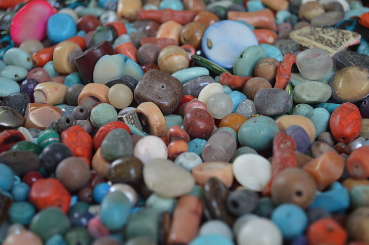pärlor, marknaden, klalen, stenar, Holiday, färger, sten