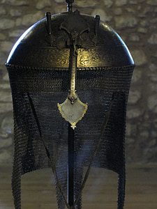 helm, helmet, armor, old, museum, military, warrior