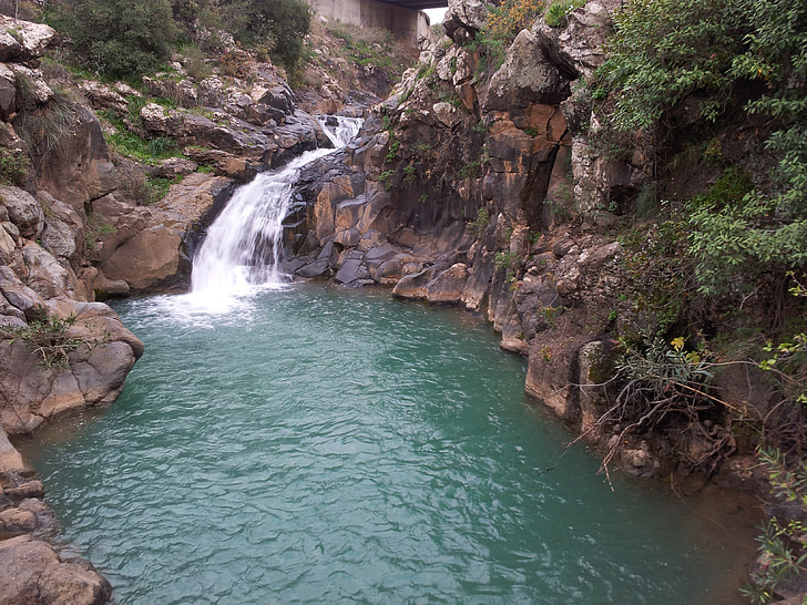 waterfall, water, natural water, waters, nature, river, river bank