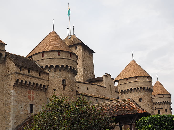 Castell de Chillon, Castell, Chillon, Veytaux, Wasserburg, Llac Léman, Suïssa