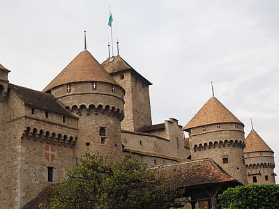 Castelo de Chillon, Castelo, Chillon, Veytaux, Wasserburg, Lago de Genebra, Suíça