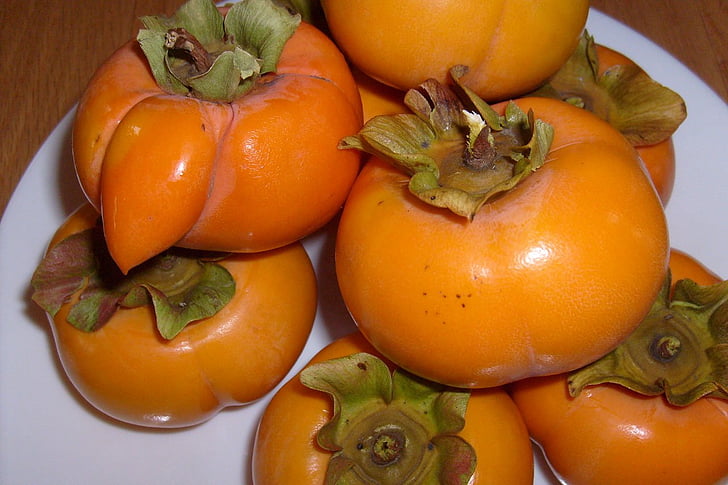 persimmons, fruit, healthy, fresh, ripe, natural, organic
