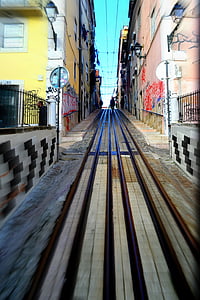 tramvajaus linija, Lisabonos, kelionės, tramvajų, istorinis, sekti