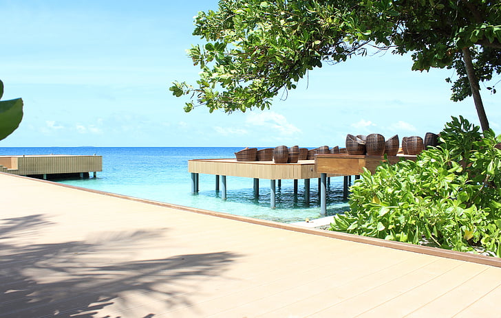 Malediivit, Beach, istuinpaikka, tuoli, Lounge, Web, kesällä