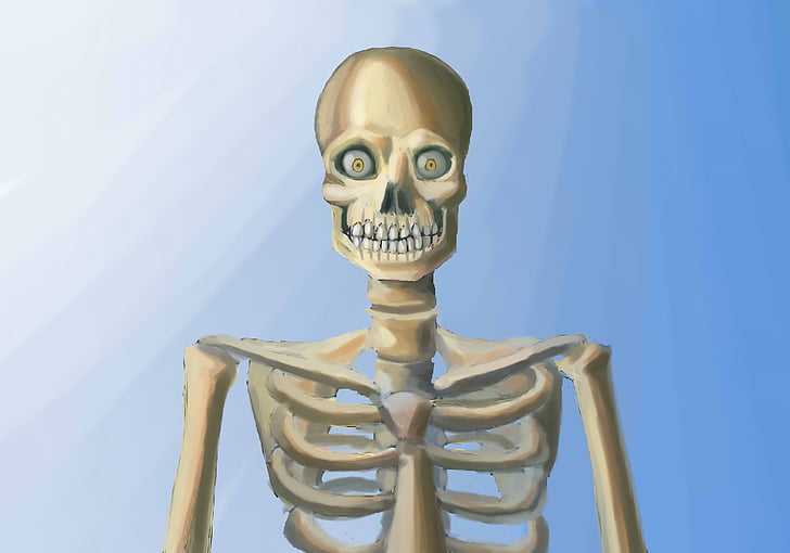 skeleton, goggle-eye, skinny, painting, watercolor, art, drawing