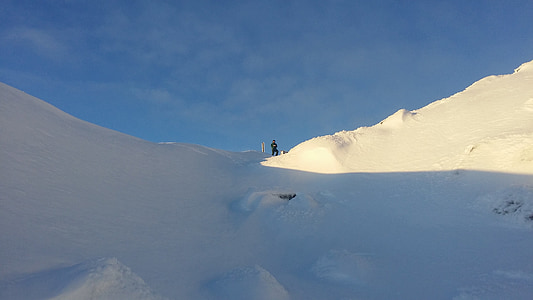 snijeg, Nizbrdo skijanje, nebo, u slalomu, Zima, planine, sportski