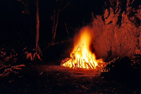 fuego, noche, roca, ritual, Seminario, desierto, aventura