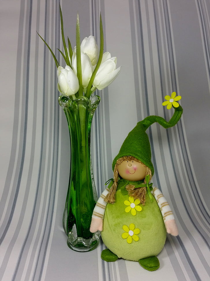 imp, green, spring, tulips, cute
