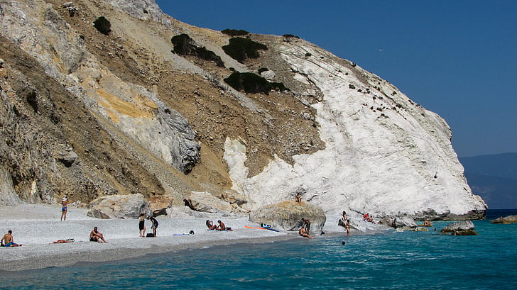 greece, skiathos, island, beach, rock, white, sporades