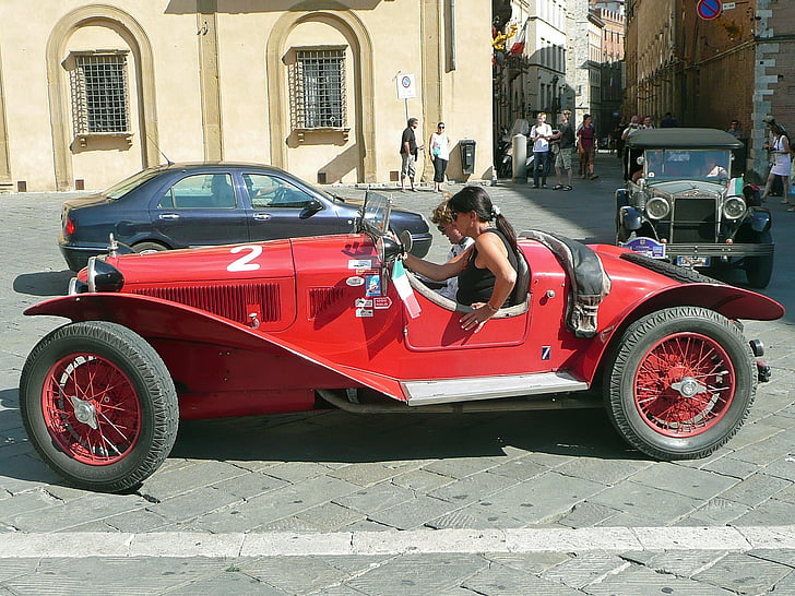 oldtimer, Siena, merah, Auto, pemandangan, otomotif, Mobil