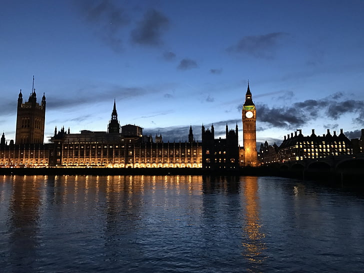 Poslanecké sněmovně, Westminster, Londýn, hodinová věž, vláda, Architektura, destinace