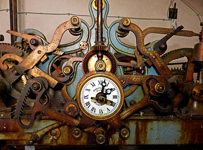đồng hồ, đồng hồ chuông, clockwork, cũ, bánh răng, Tháp đồng hồ
