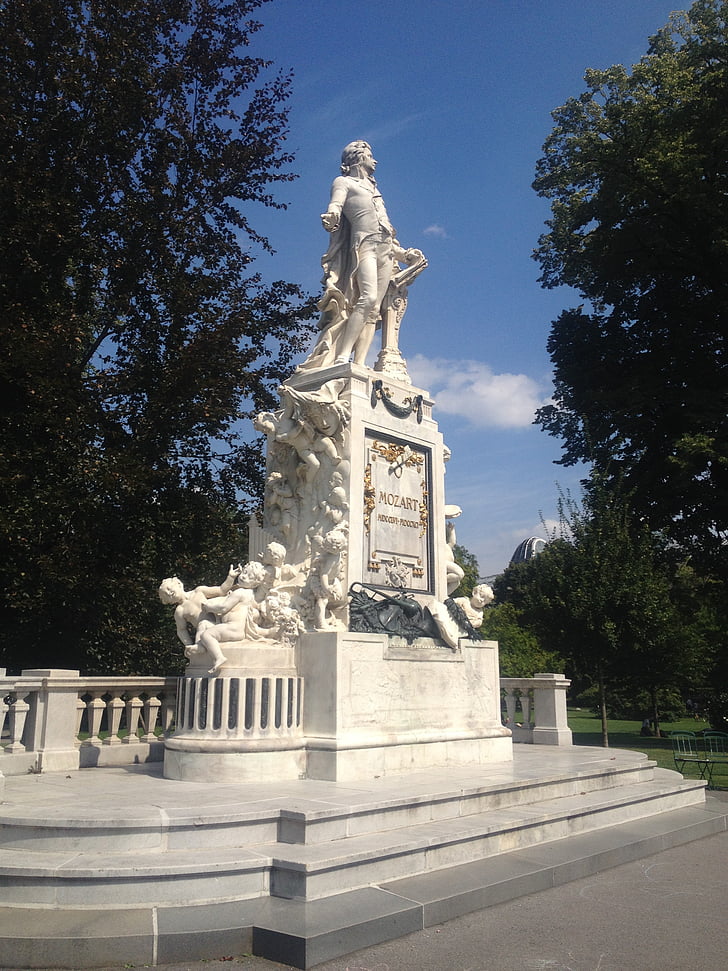 Mozart, Vídeň, socha, orientační bod, Rakousko