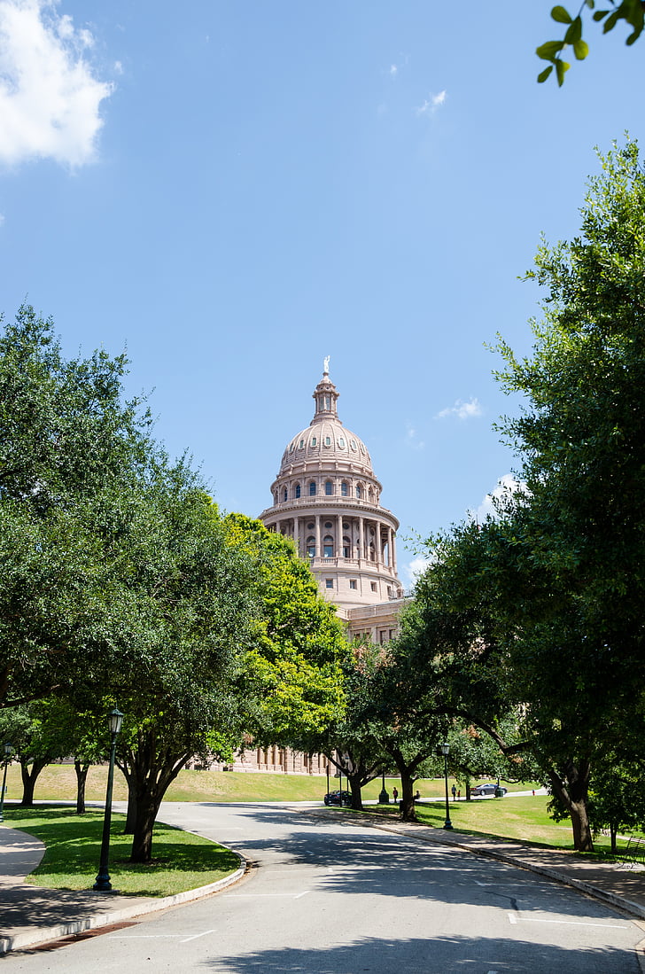 Austin, Texas, USA, Capitol, Amerika, Texas state capitol, träd