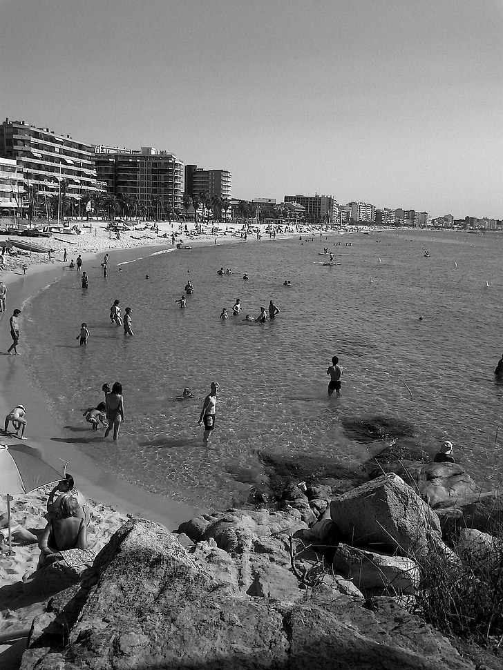 Costa, Platja d'aro, Beach, homok, tenger, nyári, szezon