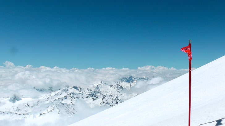 Elbrus, dãy núi, tuyết, leo núi, theo dõi, chiều cao, mặt trời