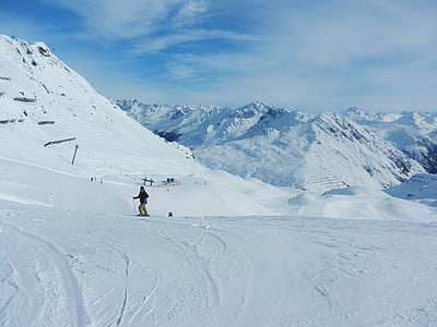 Vorarlberg, Lyžovanie, Outlook, osamelý, Ski, jednotky, dráhy