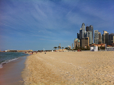Dubai, JBR, Beach, Sand, taivas, Seaside, Upea