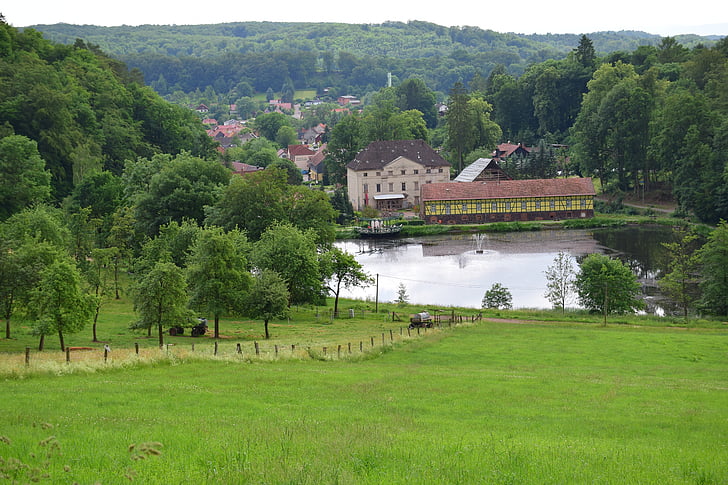 пейзаж, гондола езерце, гора, природата, Тюрингия Германия, езерото, вода