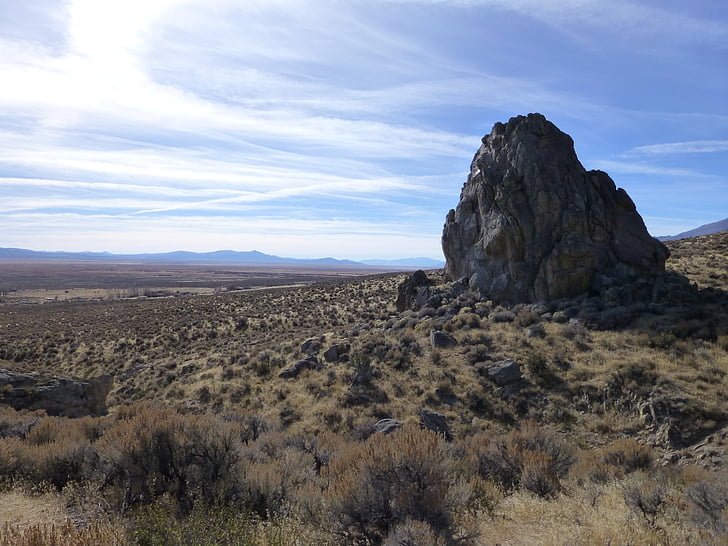 Ruby, montañas, Nevada, paisaje, roca, desierto