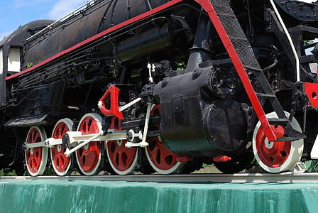 moteur, vapeur, locomotive, train, chemins de fer, Vintage, transport