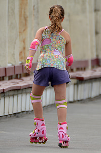 child, girl, roller skate, people, sports, roller skates