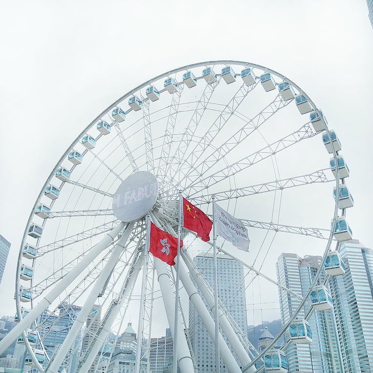 Hồng Kông, ferris bánh xe, lục địa, Ferris wheel, bánh xe, màu xanh, vòng tròn