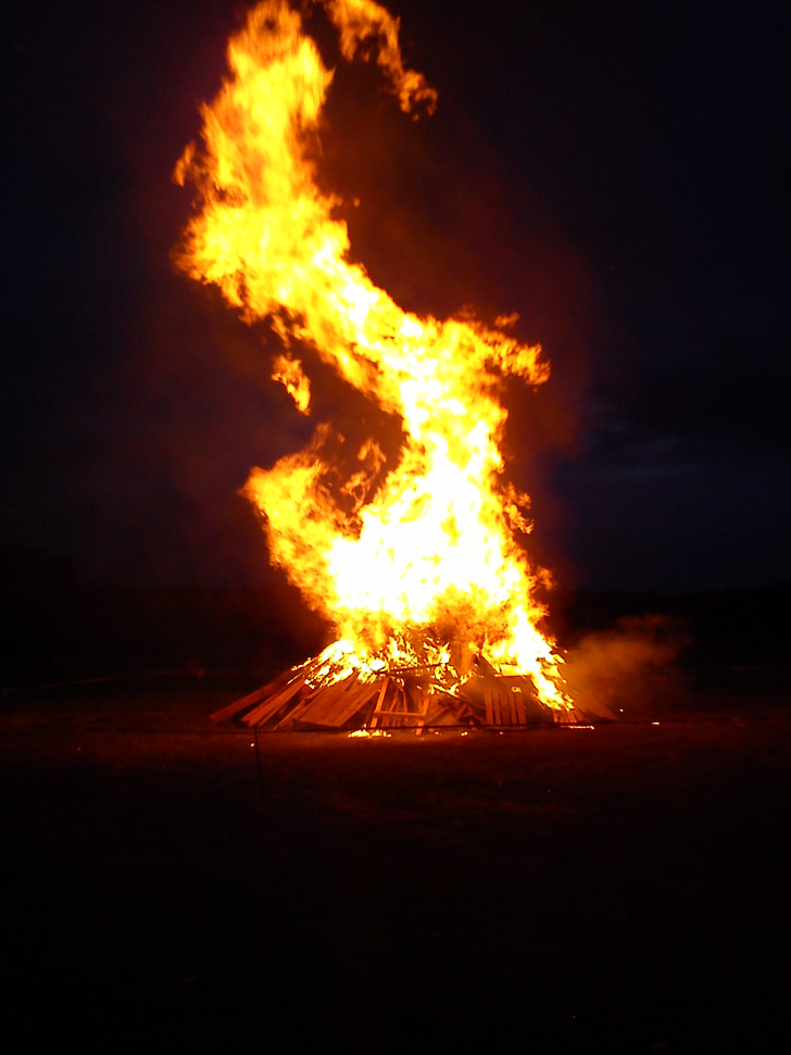 foc, flama, solstici d'estiu, foc de fusta, foc de flama, Heiss