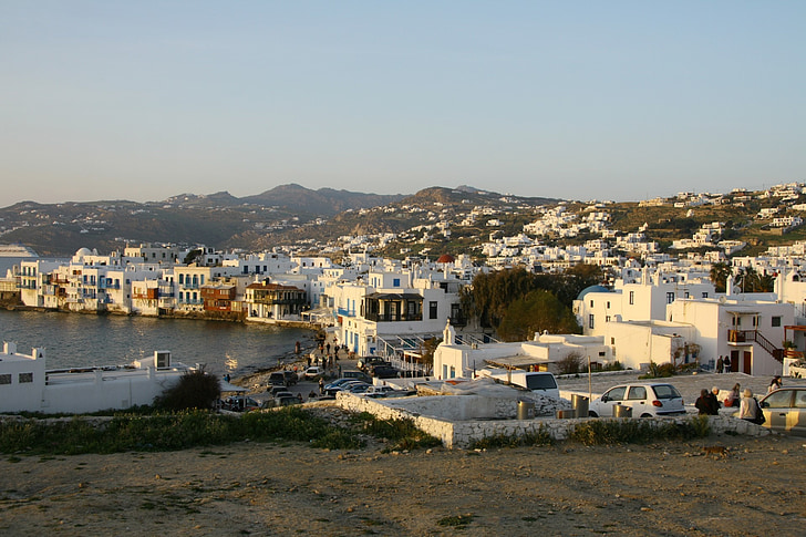 Kreeka, Island, Mykonos, arhitektuur, hoone, linn, küla