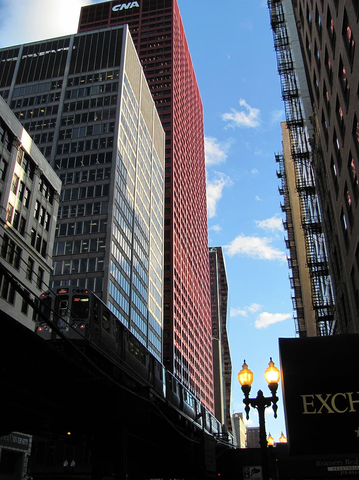 Čikagos, Miestas, miesto, miesto centras, transportas, dangoraižis, Jungtinės Amerikos Valstijos