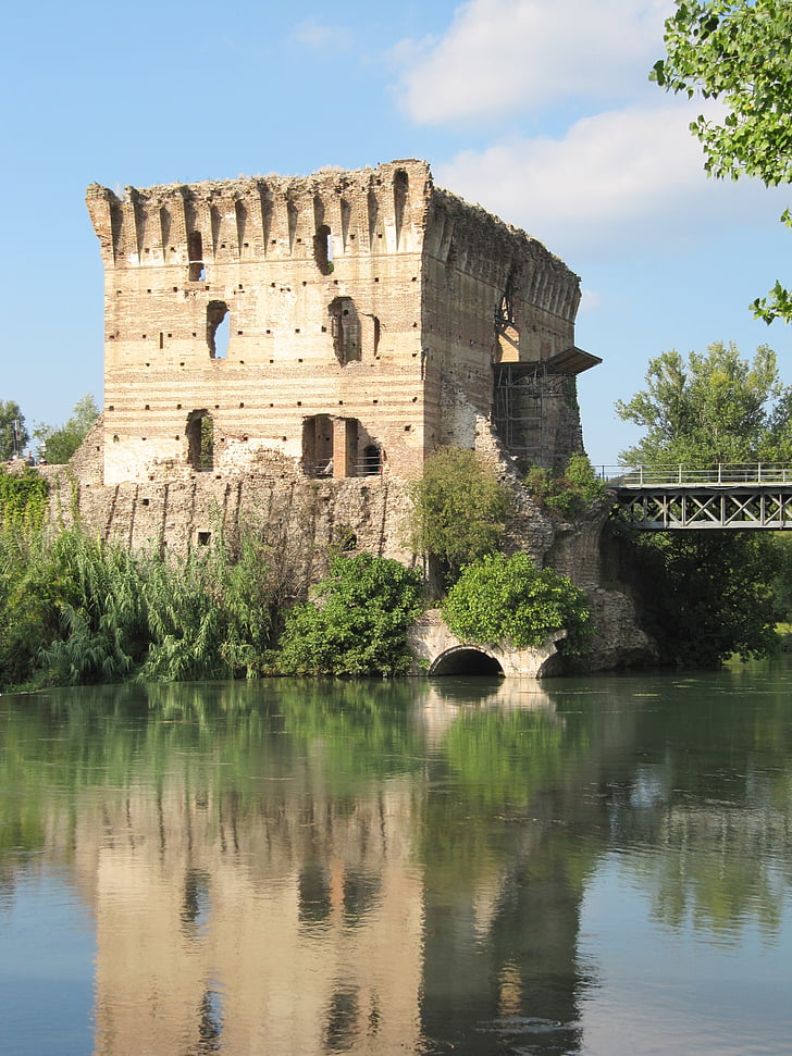Castle, Valeggio, Mincio, arsitektur, tempat terkenal, Sejarah, Sungai