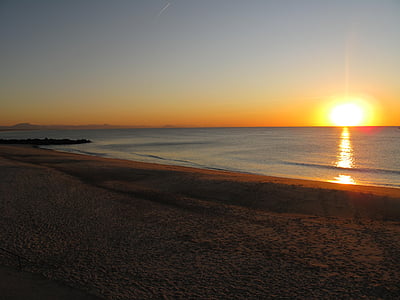 Isola, tramonto, Cape breton, cielo, paesaggio, acqua, spiaggia