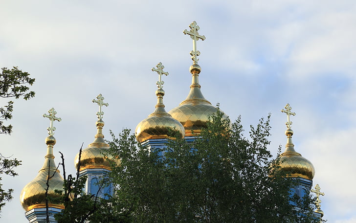 Latvija, Daugavpils, baznīca, pareizticīgie, krusts, Zelts, sīpoli