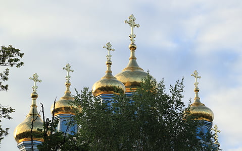 Letonya, Daugavpils, Kilise, Ortodoks, çapraz, Altın, soğan