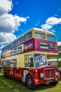 autobus, Retro, cestování, návrh, vozidlo, klasické, britské
