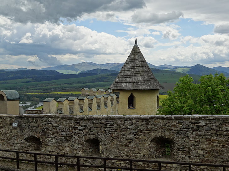 senas lubovnia, Slovakija, pilis, Spišo pilis, muziejus, sargybos bokšto, sienos