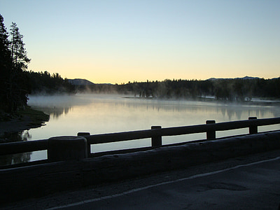 zonsopgang, nevel, Lake, natuur, mist, ochtend, licht