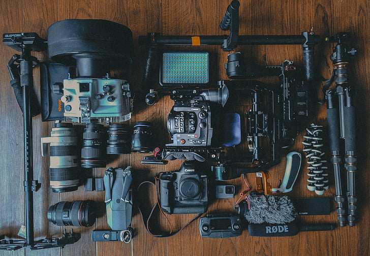 kamera, zvejas rīku, photoshoot, foto, video, lēcas, gaisma