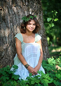 nymph, forest, nature, elf, beautiful, girl, hippie
