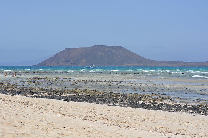 Isla de lobos, остров, Фуертевентура, море, плаж, природата, синьо небе
