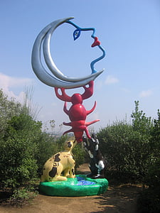 månen, skulptur, Tarot trädgård, Italien, Niki de Sanktt phalle, trädgård av tarot, Il giardino dei tarocchi