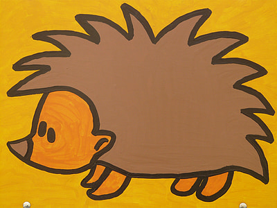 hedgehog, cartoon character, drawing, funny, image, animal, figure