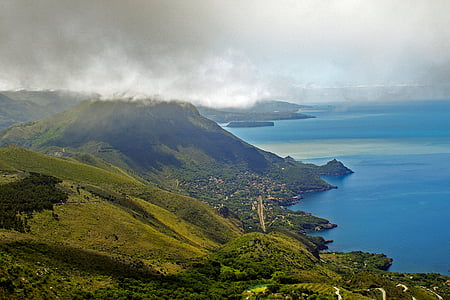 Maratea, Μπαζιλικάτα, Ιταλία, τοπίο, στη θάλασσα, σύννεφα, φύση