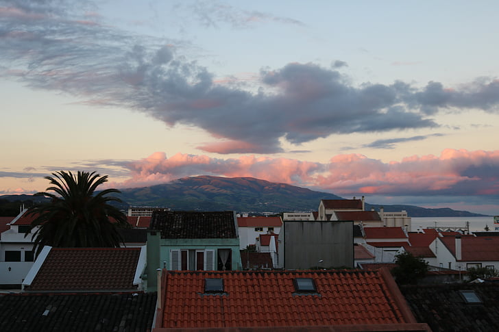 Ponta delgada, São miguel, Illes Açores, sol, núvol